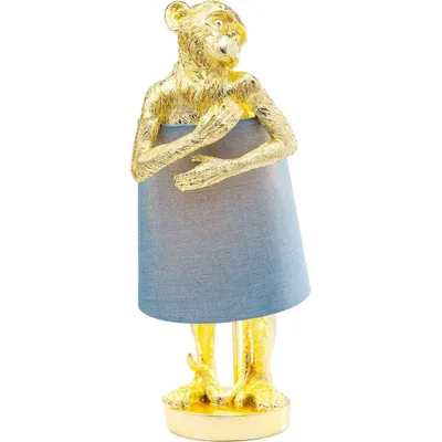 Image de Lampe de table "Singe" en or et bleu - environ 56 cm