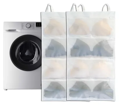 BH-Waschbeutel 2er-Set, für 8 BHs, A-D, Polyester, Reißverschluss