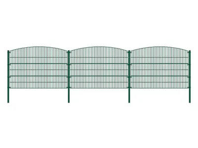 Produktbild von Doppelstabmattenzaun MORATA Berg Höhe: 80 cm / Länge: 10 m 3x Eckpfosten I Gartenzaun, Mattenzaun