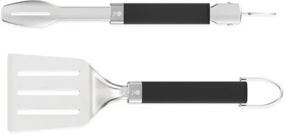 Produktbild von Grillwerkzeug-Set, 2-teilig - Tragbar - Edelstahl - Spülmaschinenfest - Rutschfest - Kompakt, ideal für Camping/Picknick - Grillset