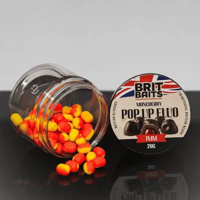 Productafbeelding van BritBaits Pop-up haakvoer, fluorescerend, smaak MonCherry, 7 mm