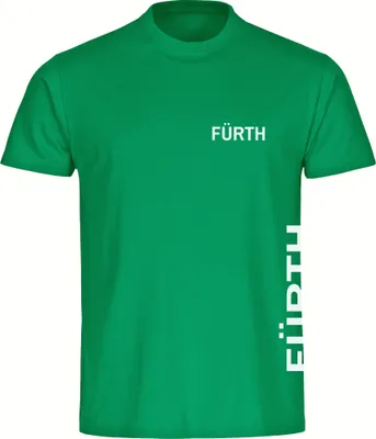 Produktbild von multifanshop Herren T-Shirt - Fürth - Brust & Seite, grün, Größe M