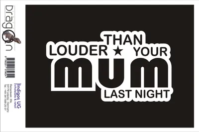 Produktbild von Aufkleber / Autoaufkleber - JDM / Die cut / Auto / OEM - Louder than your Mom - 180x110 mm silber - Heckscheibe / Heckscheibenaufkleber