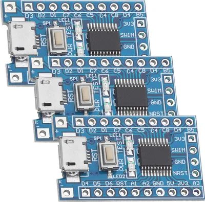Productafbeelding van AZ-Delivery Microcontroller STM8S103F3P6: 8-bits, basisontwerp, ontwikkelbord/module voor STM8-programmering met UART, I2C, SPI en een 5-kanaals 10-bits ADC. 3 sets