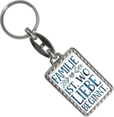 Produktbild von Familie ist, wo Liebe beginnt Schlüsselanhänger mit Bordüre