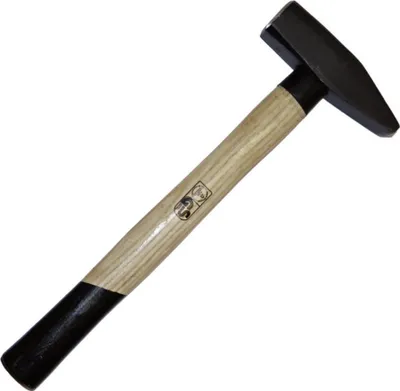 Produktbild von Schlosserhammer mit Metall-Stielschutz und stabilem Holzstiel, Kopfgewicht 800 g
