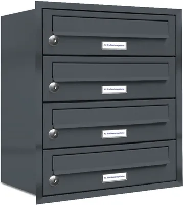 Produktbild von 4er Briefkasten Anlage Unterputz Montage RAL 7016 Anthrazit