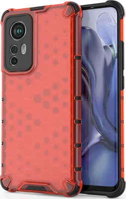 Produktbild von Mobigear Honeycomb  Xiaomi 12 Hülle Hardcase Backcover Stoßfest - Rot
