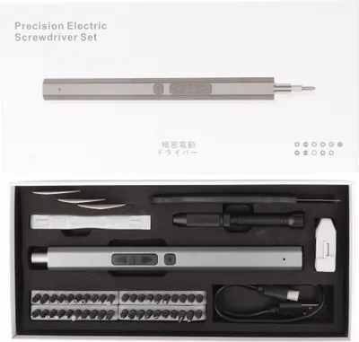 Zdjęcie produktu dla Miniaturowy wkrętak akumulatorowy do małych śrub precyzyjnych, do smartfonów, tabletów, zestaw 49 w 1