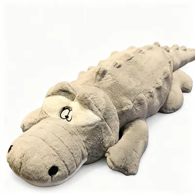 Produktbild von Plüschkrokodil 100 cm – Kuscheltier, Körperkissen, Grau