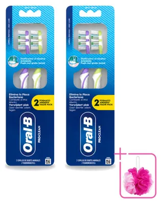 Productafbeelding van 2 x Oral-B Pro-Clean handtandenborstel, medium - voordeelverpakking - 2 stuks