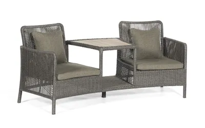 Produktbild von Sonnenpartner Luna Duo-Loungesessel Gartenstuhl Alu mit PE-Bespannung light coal