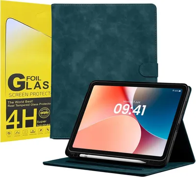 Produktbild von LBH Tablet Schutzhülle + 2x 4H Displayfolie für Apple iPad Air 5 10.9 Zoll Cover Case Schutz Tablet Farbe: Petrol