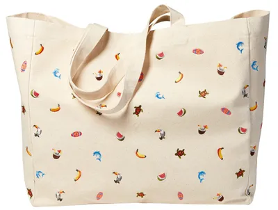 Produktbild von Strandtasche Schultertasche aus Naturbaumwolle, 50 x 20 x 40 cm