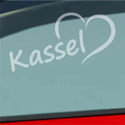 Produktbild von Auto Aufkleber Kassel Herz Stadt City Liebe Love Heimat 16,5x8 cm Milchglas Sticker Heckscheibenaufkleber