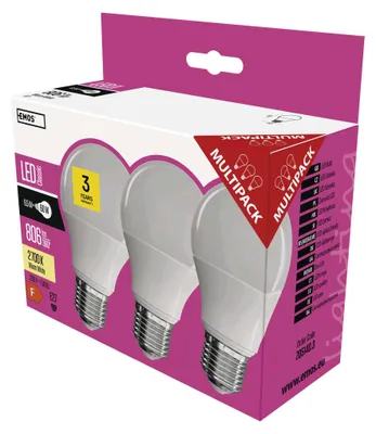 LED žárovka Classic A60 / E27 / 8,5 W (60 W) / 806 lm / teplá bílá