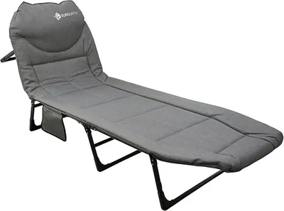 Imagen del producto de Cama de camping plegable, color gris - Cama de campaña, 195 x 65 x 27 cm