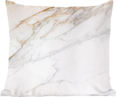 Produktbild von MuchoWow® Zierkissen Sofakissen Wohnzimmer Dekokissen 50x50 cm Marmor - Stein - Weiß - Gold - Marmoroptik - Stein - Luxus - Komfort - Sofakissen