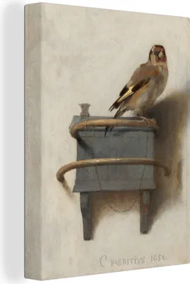 Zdjęcie produktu dla MuchoWow® - Obraz na płótnie - Szczygieł - Stary Mistrz - Carel Fabritius, obraz na ścianę, dekoracja ścienna do salonu, 90x120cm