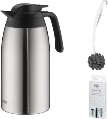 Image de THERMOS THV 2,00 l Isolierkanne stainless steel mat – Vorteilsset mit Reinigungsbürste CLEAN FIX 30 cm | HAN 4026205200 | EAN 5010576929693