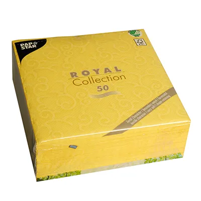 Image de Papstar serviette 40cm 1/4 pli Royal Casali jaune 50 pcs.
