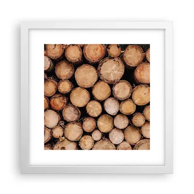 Produktbild von Gerahmtes Poster - Weißer Rahmen - Holz Baumstämme Stämme - 30x30 cm - Wand Bild - Wanddeko - Wandbilder - Kunstposter - Wandposter - Bilderrahmen - Bilder - Kunstdruck - P2WAC30x30-4864