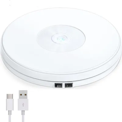 Produktbild von 10-Zoll LED-Drehständer, 360° Rotation, 20 kg Tragkraft, für Schmuck, Sammlerstücke & Produktpräsentation, elektrisch betrieben