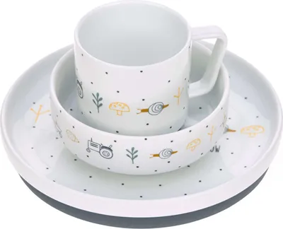 Obrázek produktu pro Lässig Dinnerware set porcelánový a silikonový Garden Explorer chlapci
