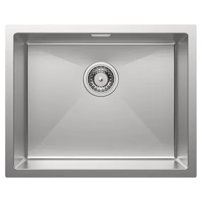 Produktbild von Auralum MAX Edelstahlspüle 55x44 cm Einbauspüle gebürstet, Küchenspüle handgefertigt, robust & platzsparend, inkl. Siphon, für 60er Schrank