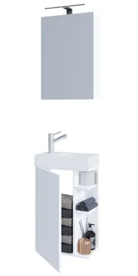 Obrázek produktu pro 2dílné WC pro hosty koupelnové umyvadlo Lumia zrcadlová skříňka