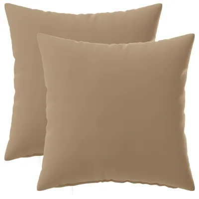 Zdjęcie produktu dla vidaXL Pokrowce na poduszki, 2 szt., kolor taupe, 50 x 50 cm, poliester
