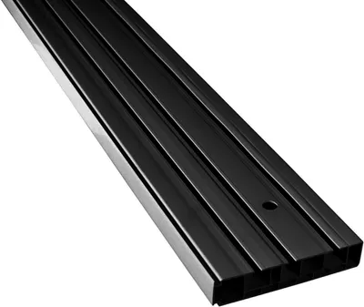 Produktbild von SN DECO - Vorhangschiene Set SH, 3-läufig, schwarz, 150 cm, Gardinenschiene, vorgebohrt, Komplettes Zubehör und Röllchen