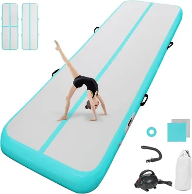 Produktbild von Aufblasbare Airtrack, 3-6 m – Turnmatte, 10/20 cm, mit Elektropumpe – für Gymnastik, Tumbling, Yoga und Taekwondo
