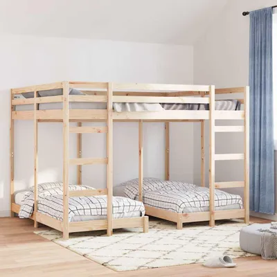 Obrázok produktu pre Maison Exclusive - Trojposchodová posteľová konštrukcia hnedá 160 x 200 cm