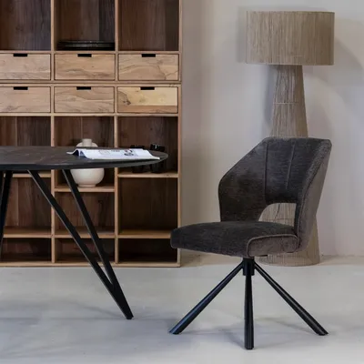 Produktbild von Giga Meubel Esszimmerstuhl - Drehbar, Taupe, Stoff, Esszimmerstuhl Mara - 2er-Set