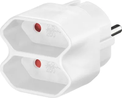Image de Goobay 51000 Adaptateur de prise, blanc - pour brancher jusqu'à 2 appareils électriques