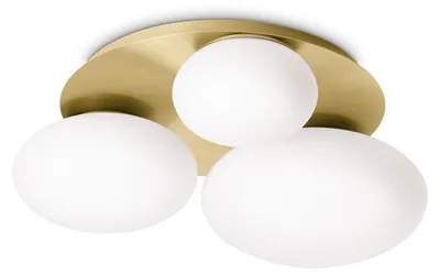 Produktbild von Zeitgenössische Deckenleuchte Ninfea Metall Messing 3 Lichter Gx53 9W 3000K Warmes Licht