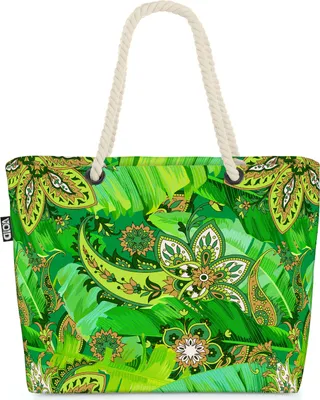Produktbild von VOID Paisley Tropenmuster Strandtasche Shopper 58x38x16cm 23L XXL Einkaufstasche Tasche Reisetasche Beach Bag