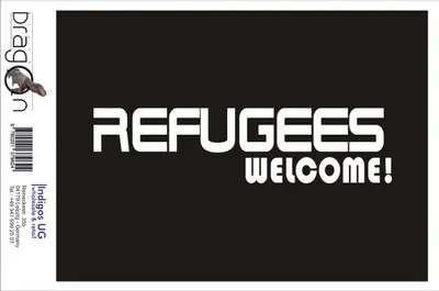 Produktbild von Aufkleber / Autoaufkleber - JDM / Die cut / Auto / OEM - Refugees welcome - 200x50mm silber - Heckscheibe / Heckscheibenaufkleber