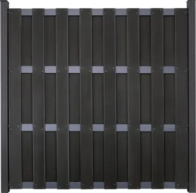 Produktbild von Grön und Janssen Wind- & Sichtschutzsystem Bambus-Kunststoffmischung geriffelt anthrazit 180 x 180 cm Merano Hauptelement Bausatz ohne Pfosten