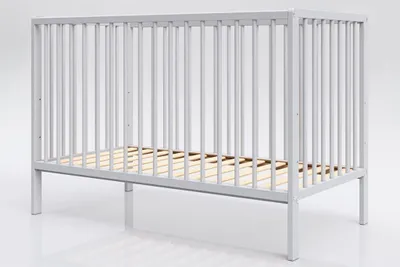 Łóżeczko niemowlęce Dominik 120x60 cm z gryzakami kolor szary – zdjęcie produktu 1