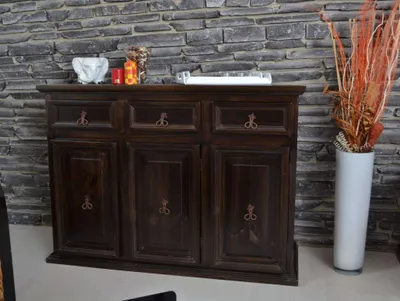 Zdjęcie produktu dla MiaMöbel | Kredens z litego drewna 126 x 90 cm | Sosna | Komoda w stylu kolonialnym | Meble Mexico