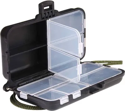 Produktbild von Multifunktions-Angelzubehörbox mit 9 Fächern, klappbare Aufbewahrungsbox für Angelausrüstung, Köderbox, Meeresangelbox, Felsenangelbox, Angelausrüstungsbox