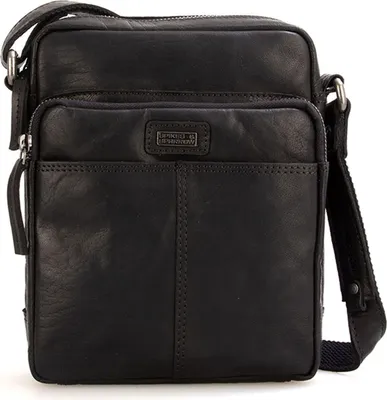 Produktbild von SPIKES & SPARROW Leder Umhängetasche Bronco Crossover Black schwarz