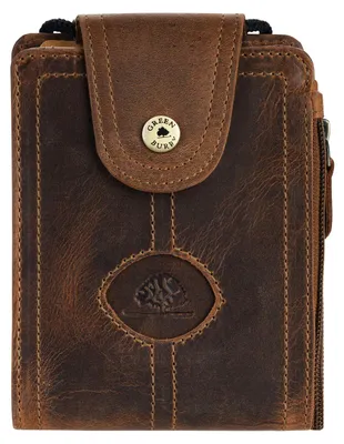 Produktbild von Greenburry Brustbeutel Leder Gürteltasche Gürtelbörse Vintage Hüfttasche braun 324-25