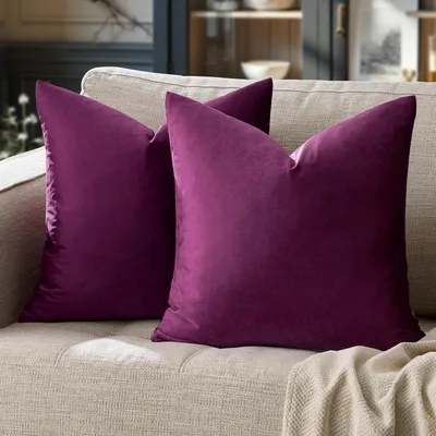 Produktbild von Kissenbezüge Samt Lila 45x45 cm 2er Set