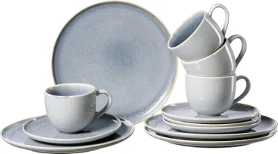 Immagine prodotto di Ritzenhoff & Breker Kaffeeservice Skagen Stone, 12-tlg., Kaffee Service, Geschirrset, Porzellan, Graublau, 318319