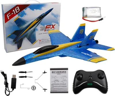 Produktbild von Fx828 Fernbedienung Fighter F18 Starrflügelflugzeug Modell Spielzeug Elektroflugzeug Spielzeug blau