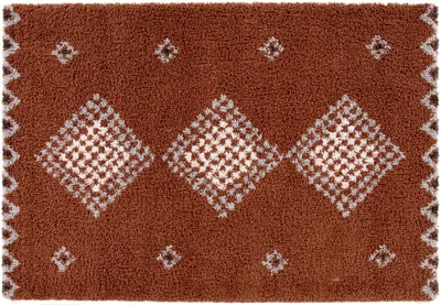 Produktbild von DomDeco Hochflorteppich ROMI, weicher 30mm Shaggy-Flor, Rotbraun, 160x230cm