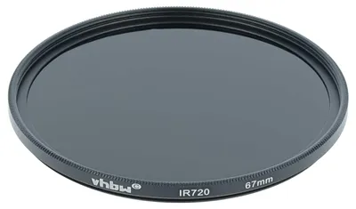 Produktbild von vhbw Universal Infrarot Filter 720nm für Kamera Objektive mit 67mm Filtergewinde - Zirkularer IR-Filter, Schwarz